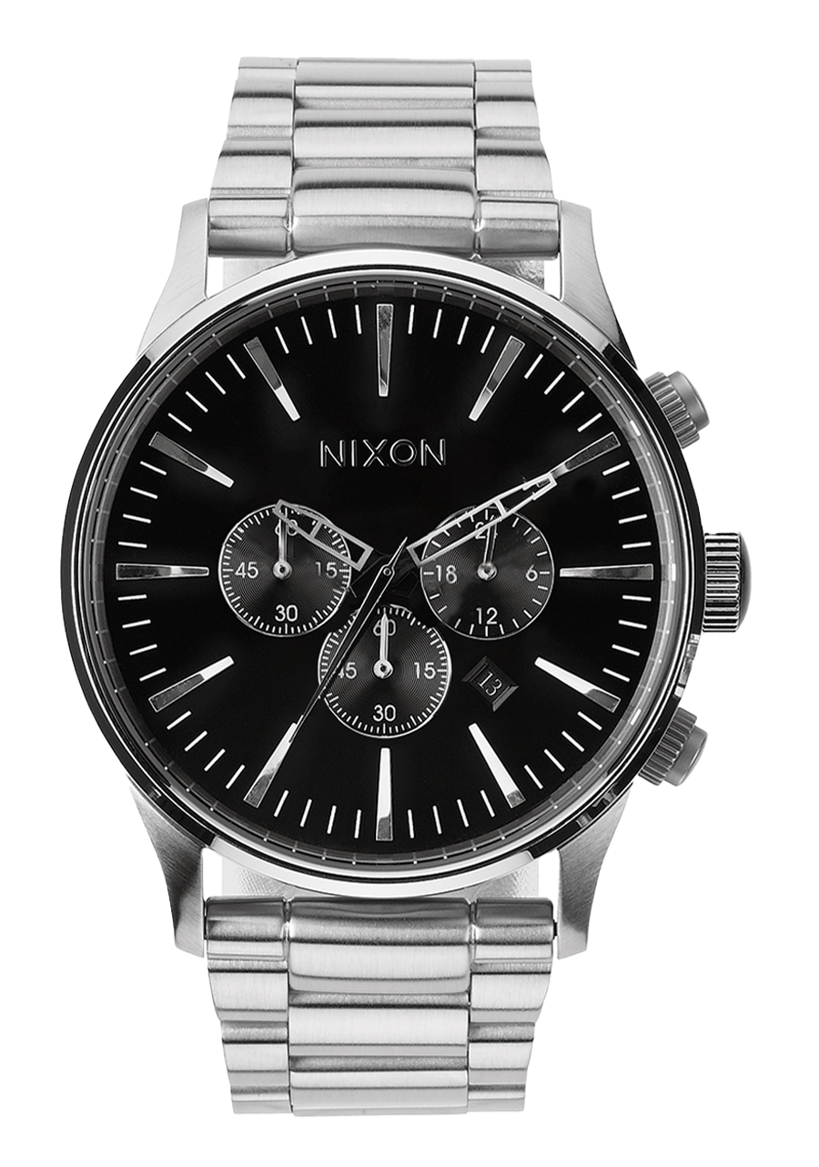 Nixon Sentry Chrono Orologio Da Polso Uomo - Cronografo Al Quarzo, Cassa In Acciaio Dorato, Quadrante Oro, Impermeabile 10 ATM