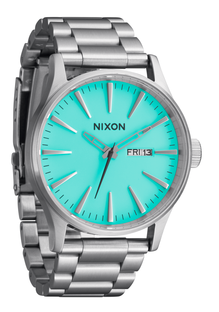 Reloj Sentry de acero inoxidable Plata Turquesa Nixon EU