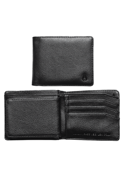 Cartera con monedero Pass de cuero vegano - Negro