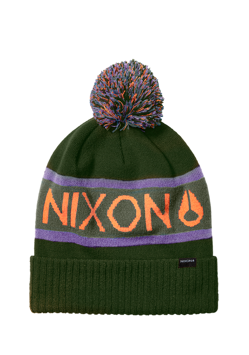 Gorro Teamster II - Verde oliva oscuro/naranja