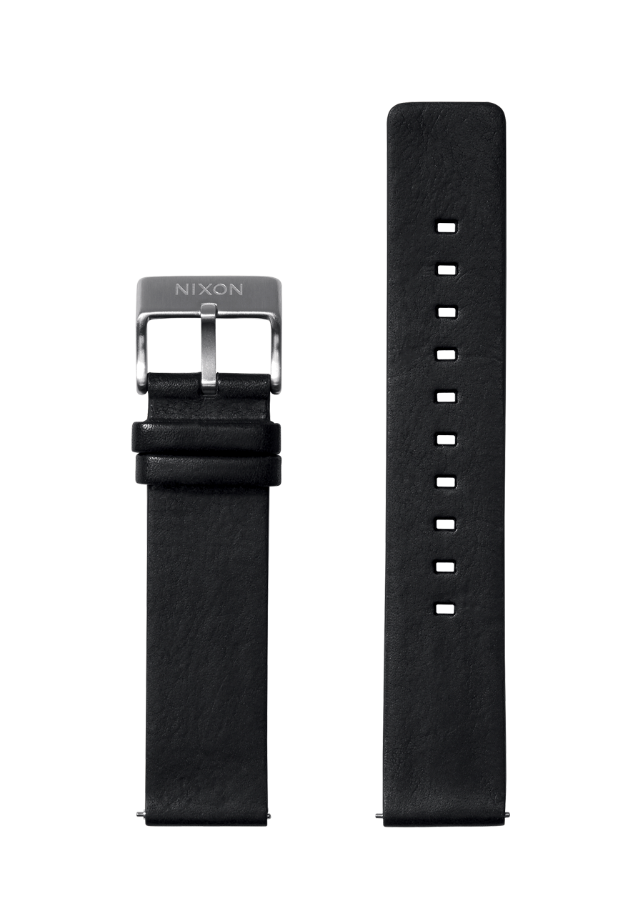 20mm Veg Tanned Leather Band - Negro View 1