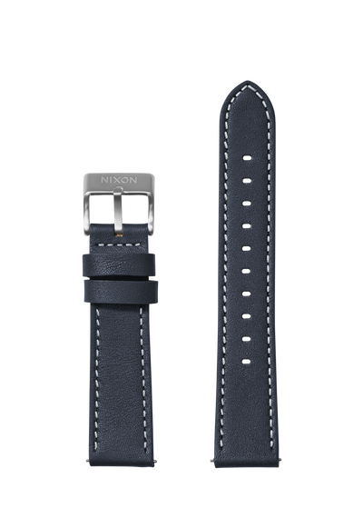 20mm Stitched Leather Band - Azul marino