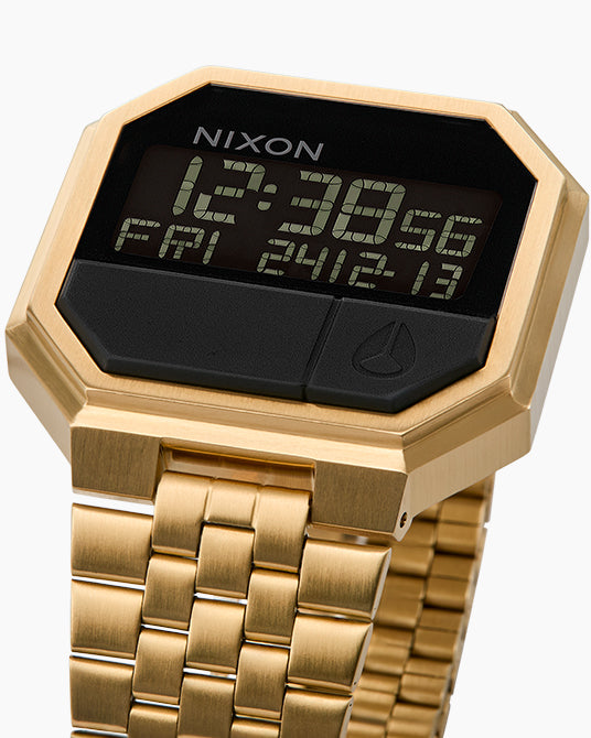 All gold Nixon Re-Run digital watch