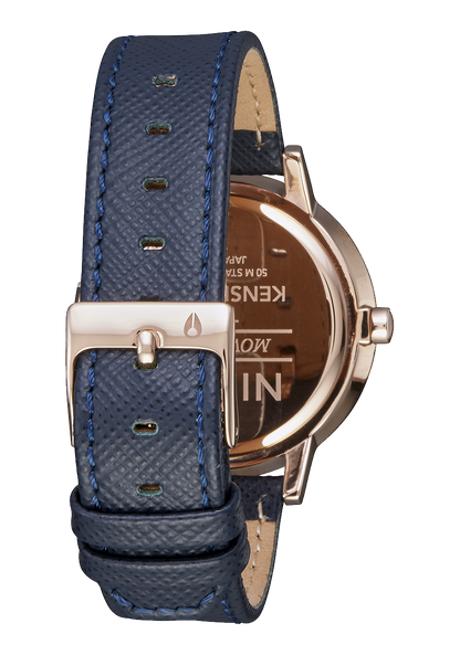 Kensington Leather - Azul marino/oro rosa View 3