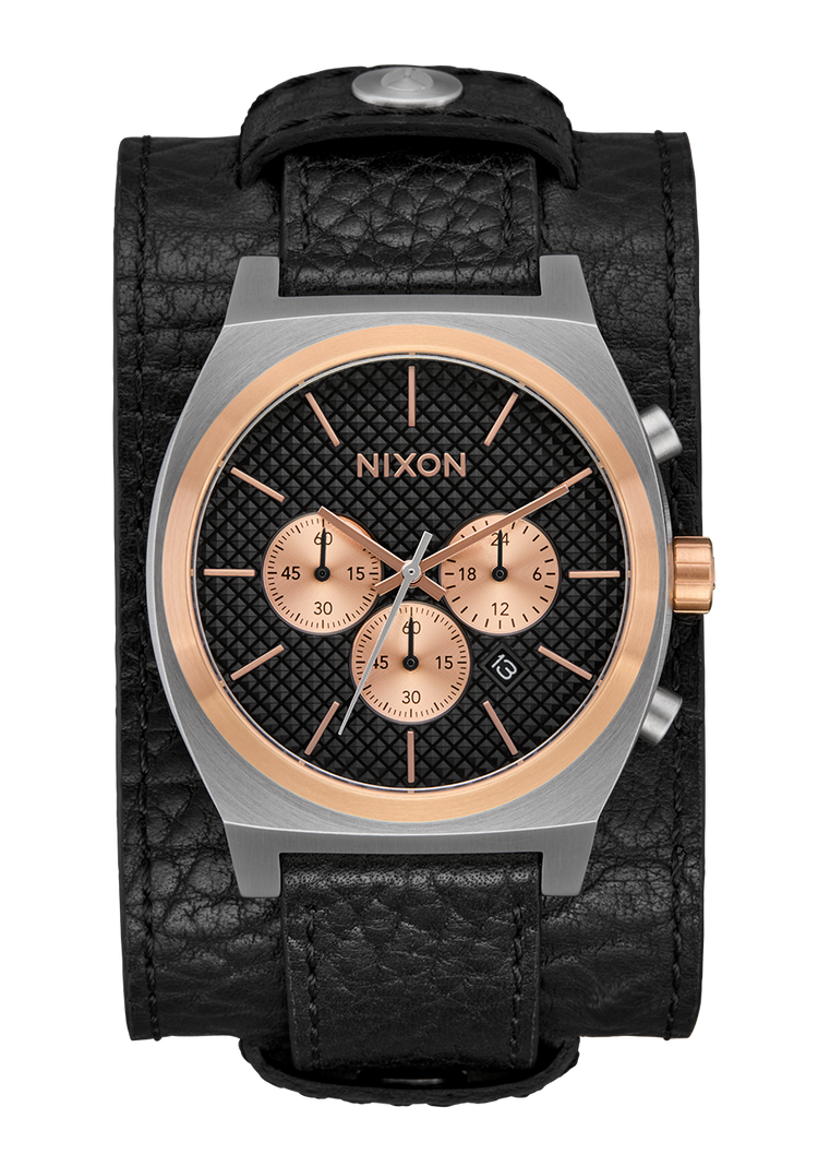 Time Teller Chrono Cuero - Plata / Oro rosa / Negro