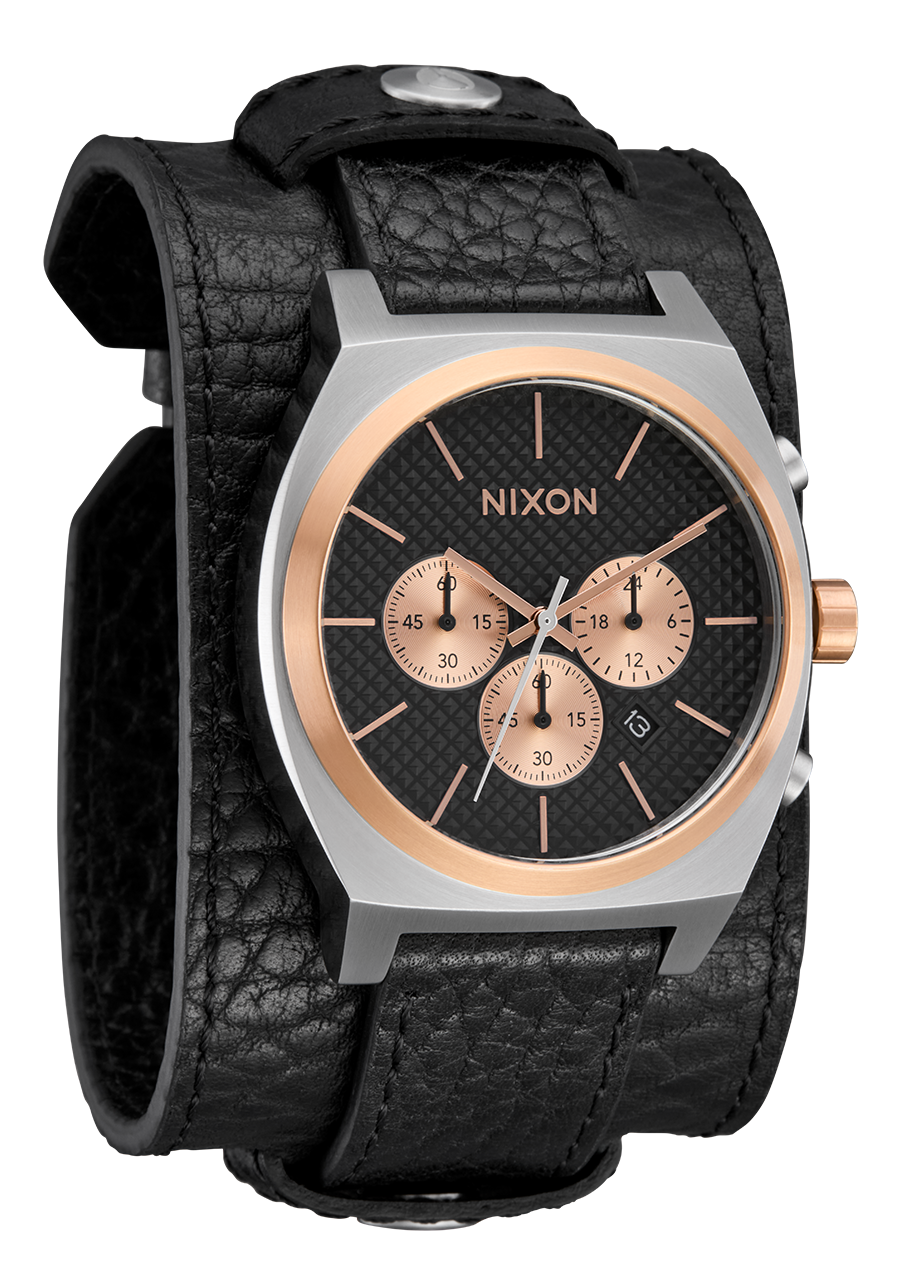 Time Teller Chrono Cuero - Plata / Oro rosa / Negro View 2