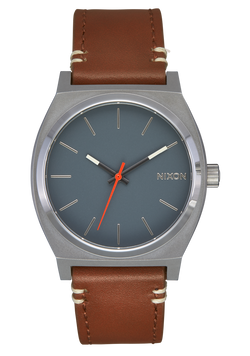 Time Teller Leather - Lt Gunmetal / Basalt / Sienna