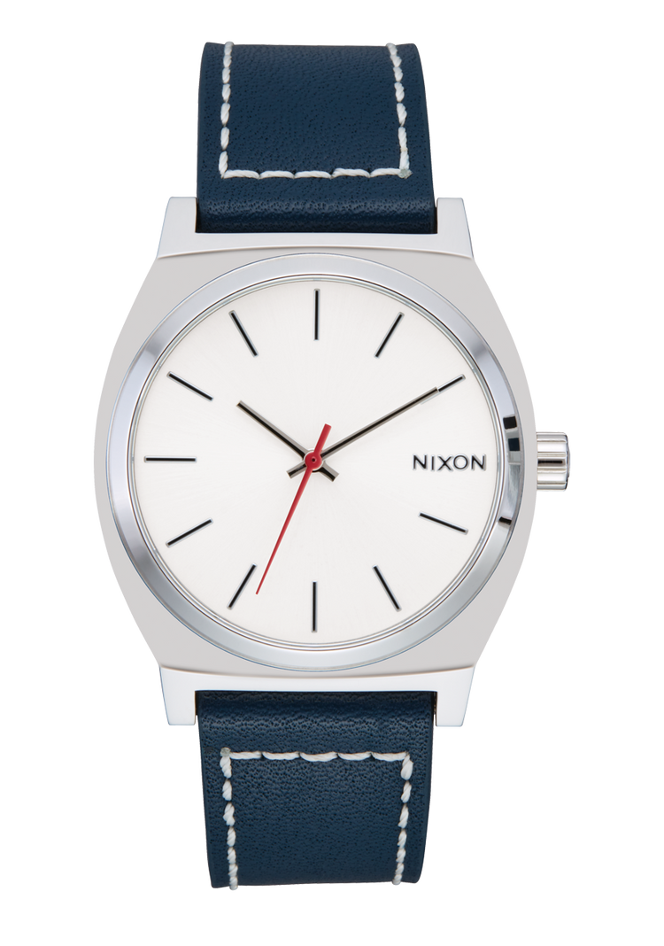 Time Teller Leather - Plata / Nube / Índigo
