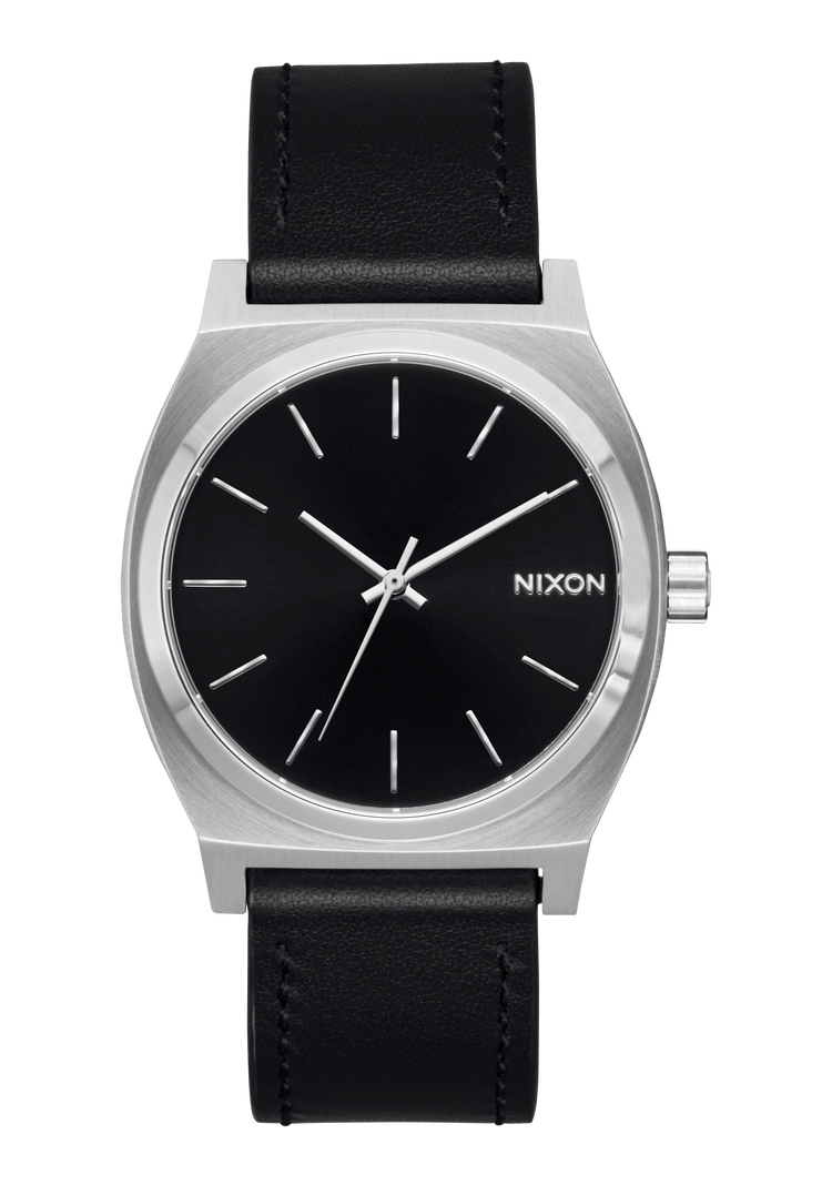 Time Teller Leather - Plata / Negro