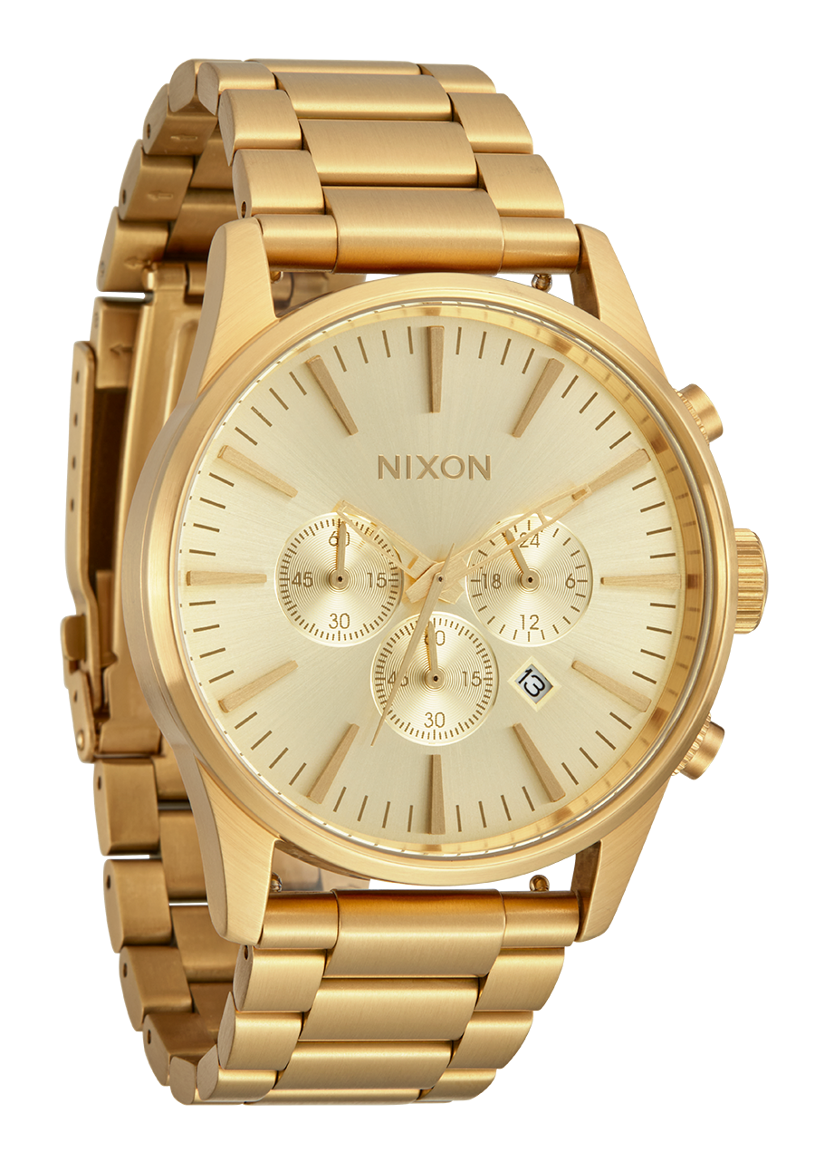 Relojes Nixon Sentry Chrono Relojes Negras Doradas Mujer Reloj
