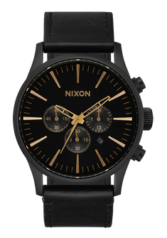 Sentry Chrono Leather - Negro mate/dorado/negro