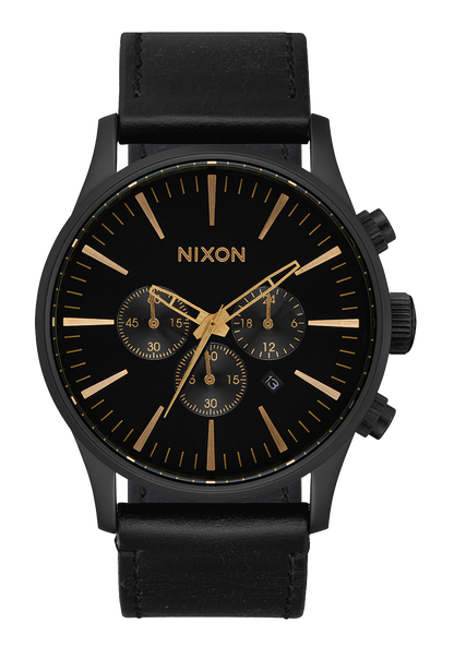 Sentry Chrono Leather - Negro mate/dorado/negro View 1