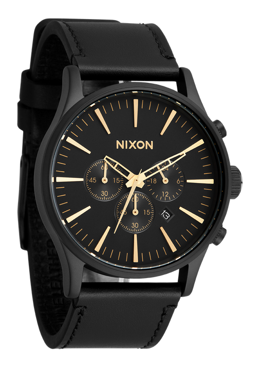 Sentry Chrono Leather - Negro mate/dorado/negro