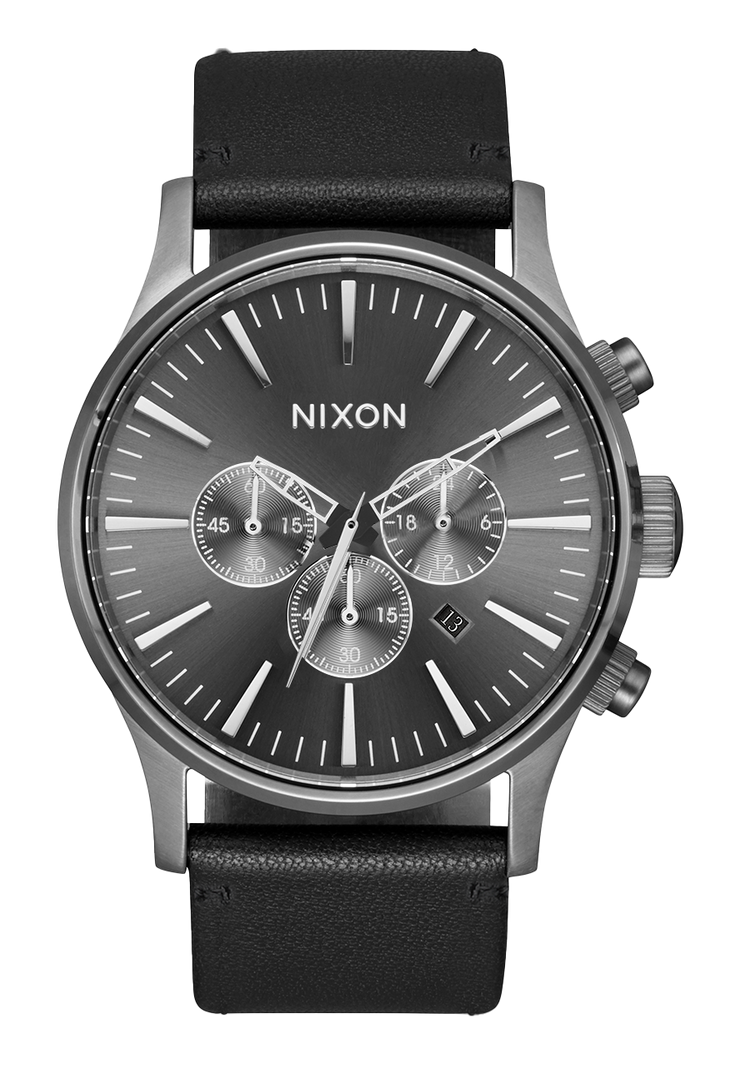 Sentry Chrono Leather - Todo Gunmetal / Negro