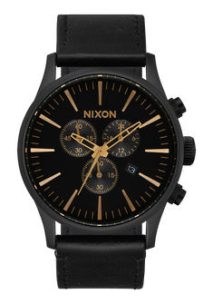 Sentry Chrono Leather - Negro mate/dorado/negro