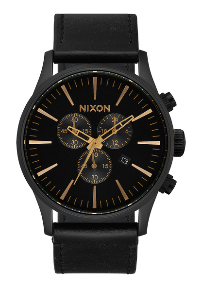 Sentry Chrono Leather - Negro mate/dorado/negro View 1