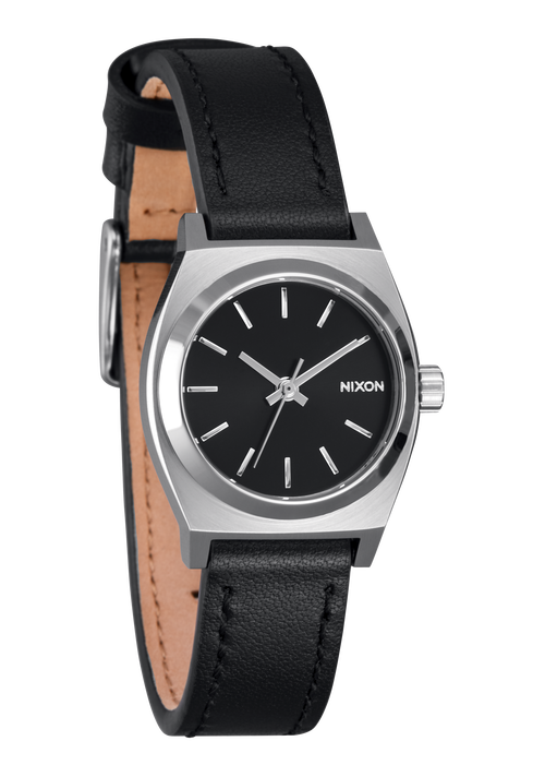 Small Time Teller Leather - Plateado/negro