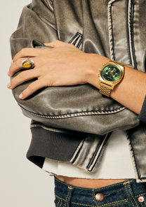 Time Teller Chrono - Rayo de sol dorado / verde View 10