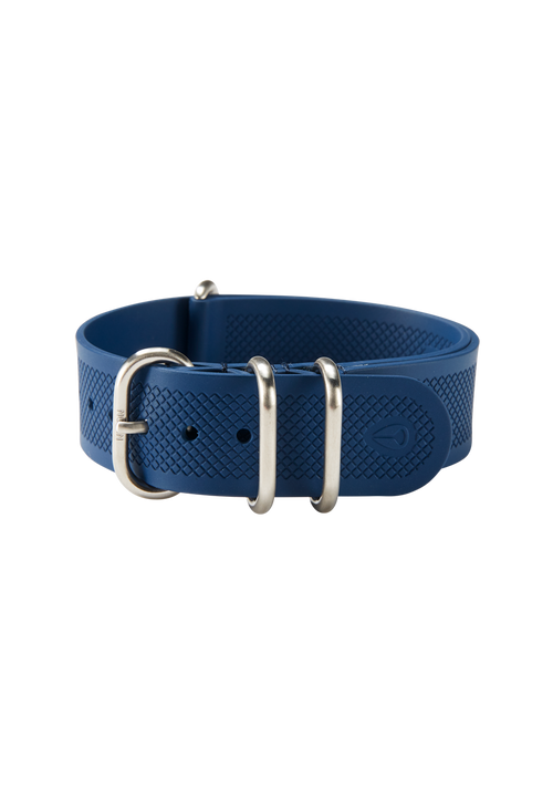 20mm FKM Rubber One Piece Band - Azul marino/azul