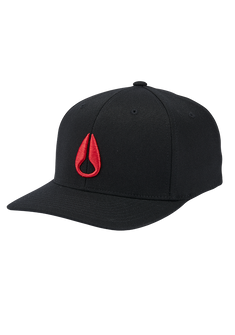 Deep Down Flexfit Athletic Fit Hat - Negro/rojo