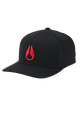 Deep Down Flexfit Athletic Fit Hat - Negro/rojo