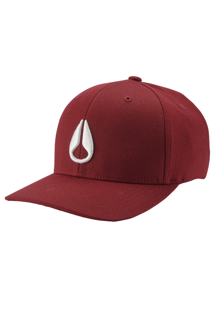 Gorra deportiva Deep Down Flexfit Athletic Fit - Burdeos/Blanco