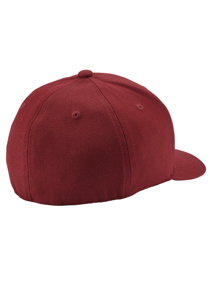 Deep Down Flexfit Athletic Fit Hat - Burgundy / White View 2