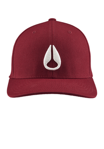 Gorra deportiva Deep Down Flexfit Athletic Fit - Burdeos/Blanco View 3