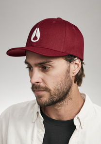 Gorra deportiva Deep Down Flexfit Athletic Fit - Burdeos/Blanco View 5