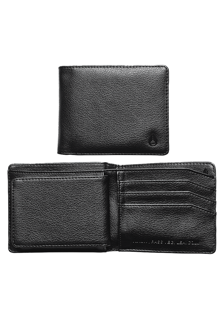 Cartera con monedero Pass de cuero vegano - Negro