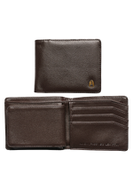 Cartera con monedero Pass de cuero vegano - Marrón