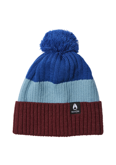 Gorro con pompón Schrader - Cereza oscuro/Azul