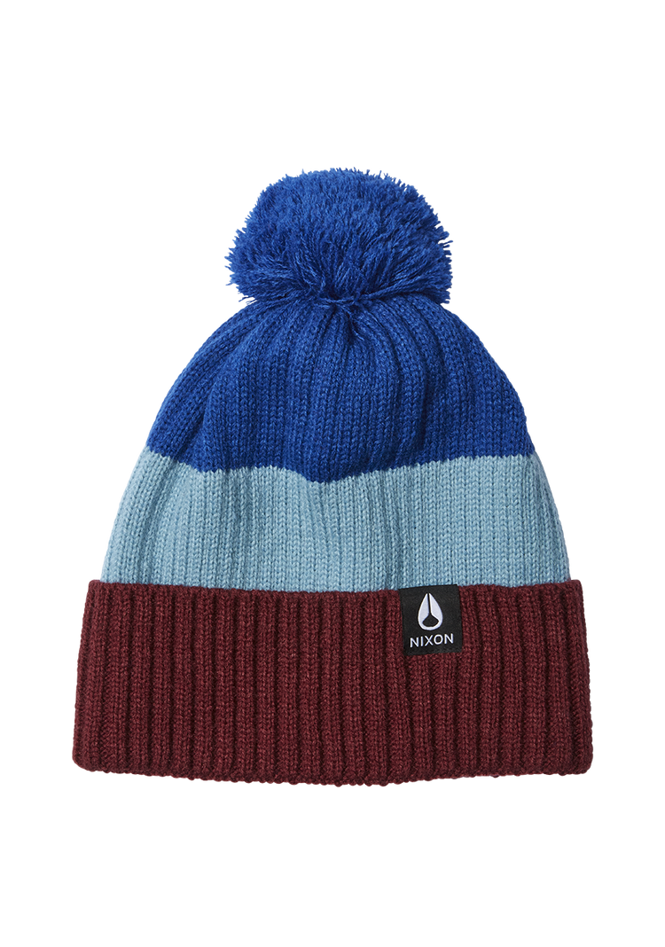 Gorro con pompón Schrader - Cereza oscuro/Azul