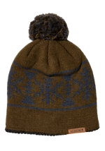Gorro con pompón de lana Meister - Oliva/Multicolor