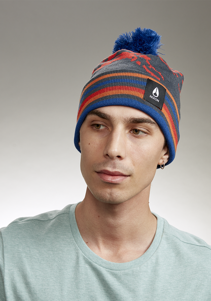 Ridge Pom Beanie - Azul marino/multi View 3