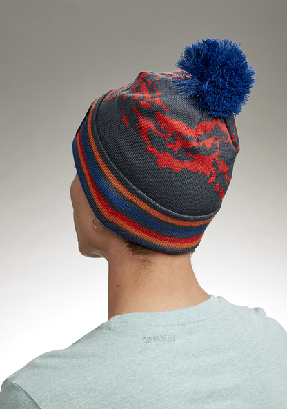 Ridge Pom Beanie - Azul marino/multi View 4