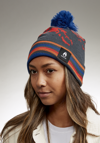 Ridge Pom Beanie - Azul marino/multi View 5