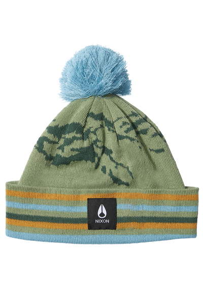 Gorro con pompón Ridge - Jade/Multicolor
