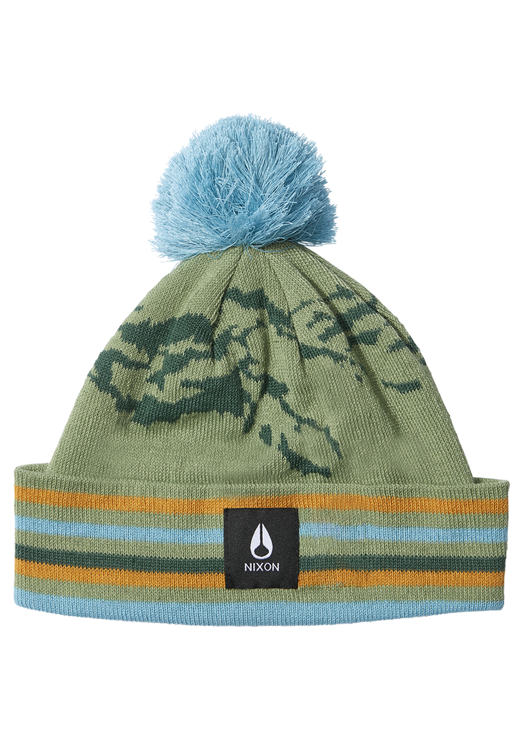 Gorro con pompón Ridge - Jade/Multicolor