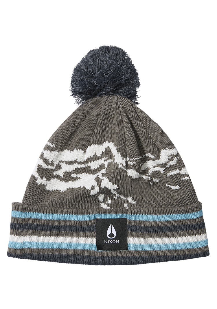 Gorro con pompón Ridge - Gris/Multicolor