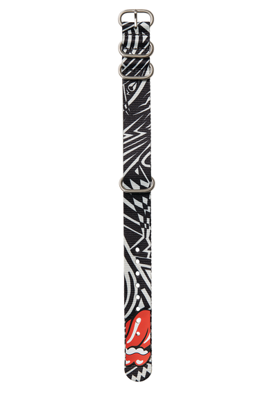 Rolling Stones 20mm Recycled One Piece Band - Negro/gris