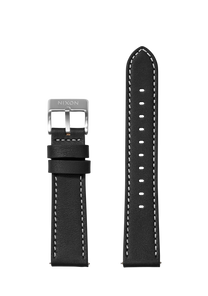 20mm Stitched Leather Band - Negro View 1