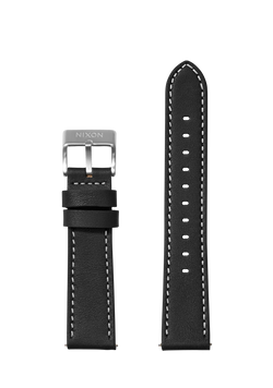 20mm Stitched Leather Band - Negro