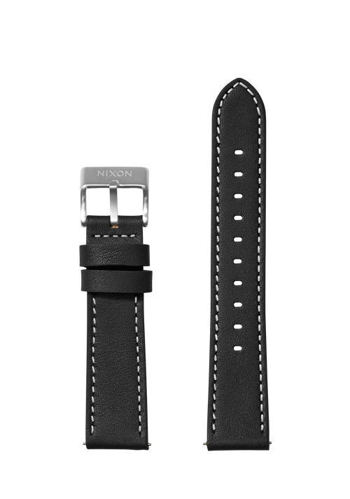 20mm Stitched Leather Band - Negro