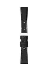 20mm Stitched Leather Band - Negro View 2