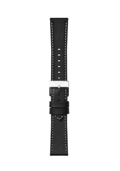 20mm Stitched Leather Band - Negro View 2