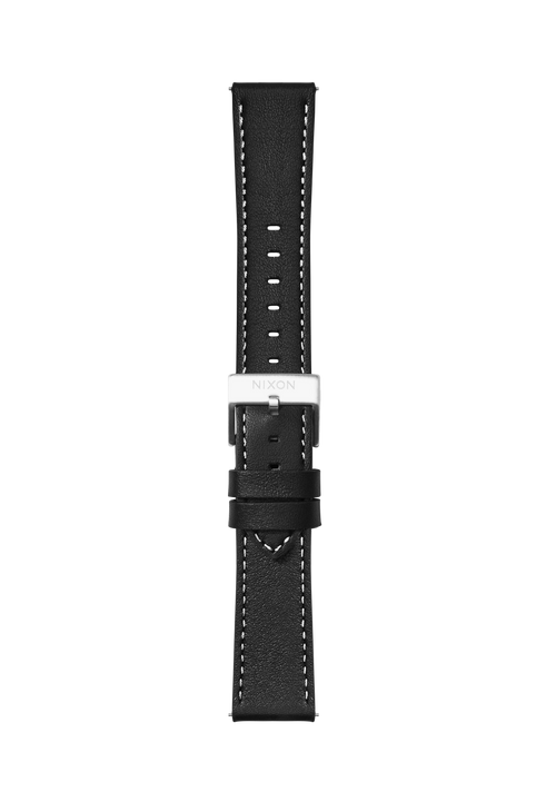 20mm Stitched Leather Band - Negro