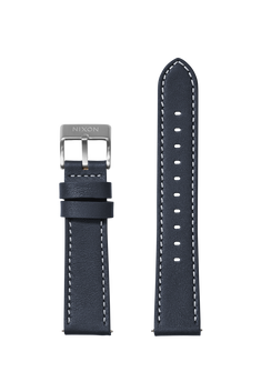 20mm Stitched Leather Band - Azul marino