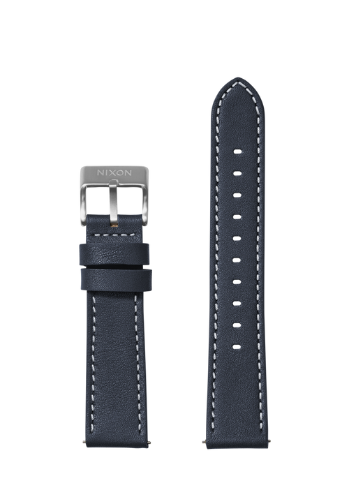 20mm Stitched Leather Band - Azul marino