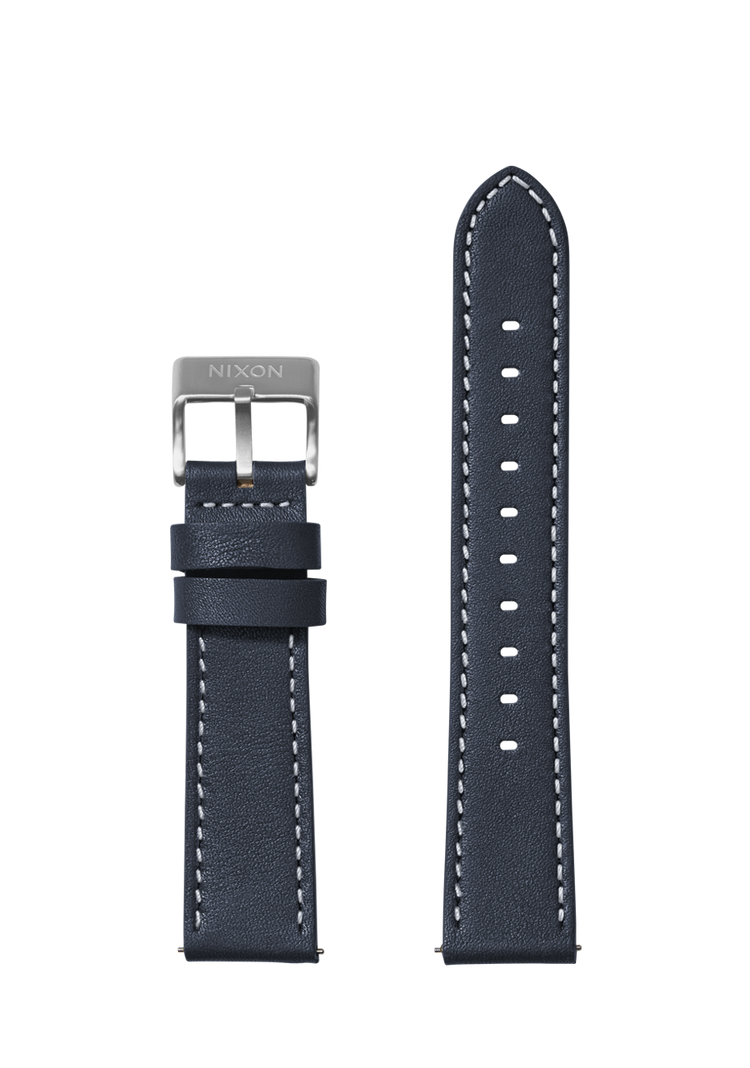 20mm Stitched Leather Band - Azul marino